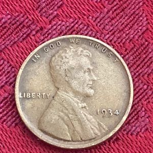 Vintage 1934 Wheat One Cent